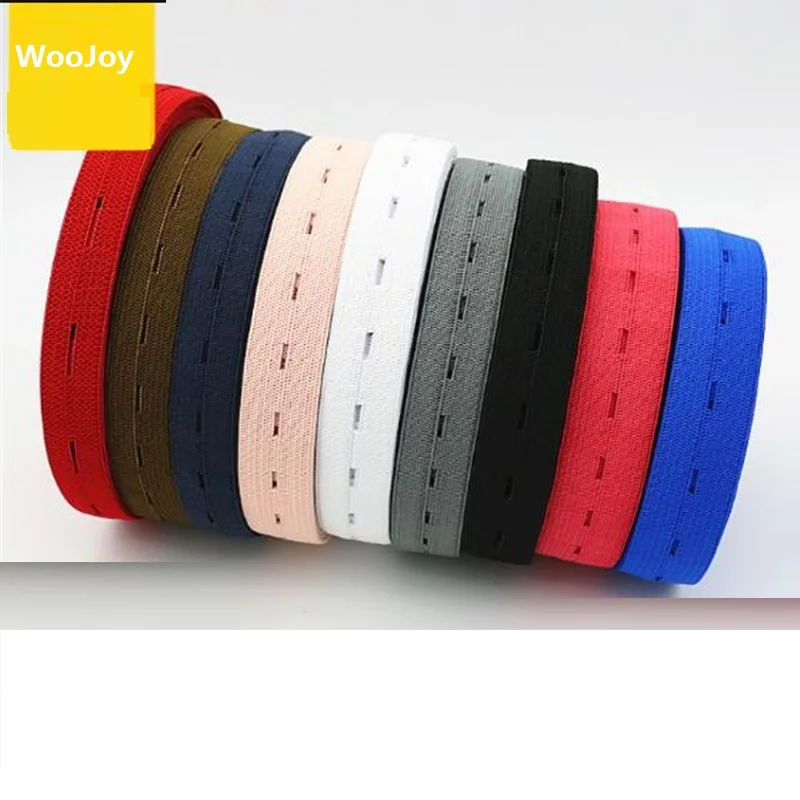 Download 7m/lot Color Buttonhole Elastic Stretchable DIY Accessories knitted Sewing Webbing Fabric for ...