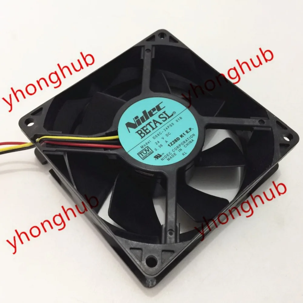 Nidec D09C 24PS5 01B DC 24V 0.36A 90x90x32mm Server Cooler