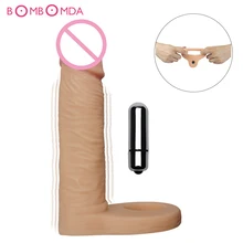Vibrators Penis Ring With Strap G Spot Anal Stimulation Vaginal Massage Dildo Vibrator Adult Sex Toys For Women Men Masturbation