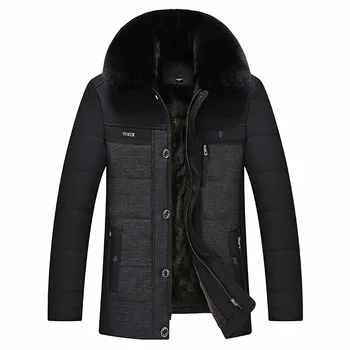 

2018 New Thick Fur Collar Mens Winter Parkas Big Size Casual Winter Coat Male