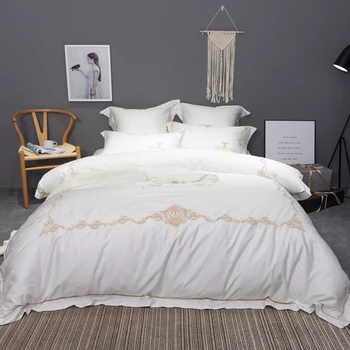 

Luxury embroidery Bedding Set Duvet Cover Bedspread Comforter Bed Sheets Double Linens Set Queen King Adult Bedclothes