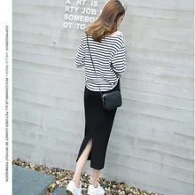 Женская эластичная тонкая Однотонная юбка с разрезом для весенний Летний пляж вечерние SSA-19ING