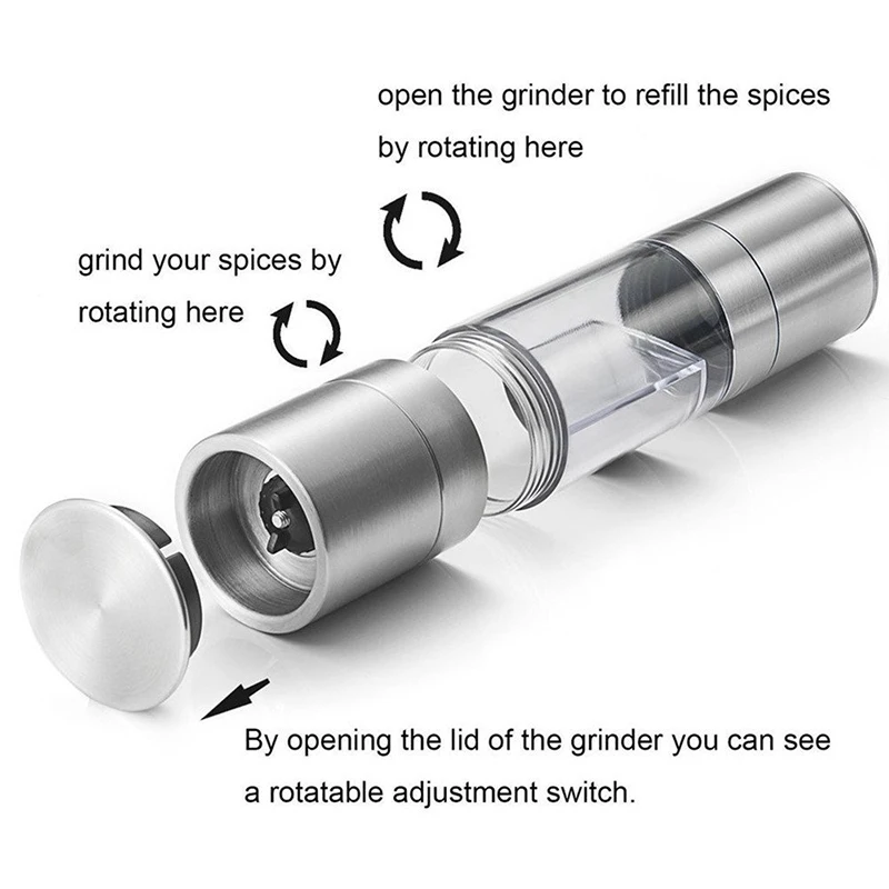 WALFOS перцемолка 2 в 1 нержавеющая сталь ручная соль мельница для перца приправа кухонные инструменты шлифовка для приготовления пищи ресторанов