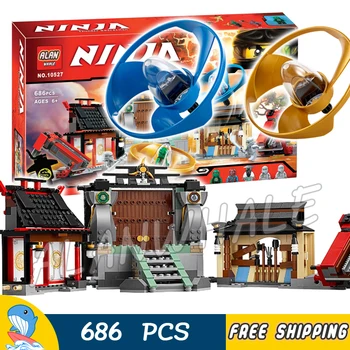 

686pcs Ninja Airjitzu Battle Grounds Temple House 10527 Figure Building Blocks Children Assemble Toys Compatible With LagoING