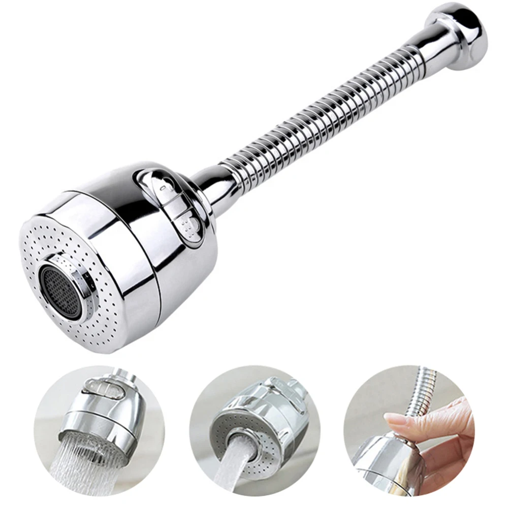 

360 Rotate Stainless Steel Diffuser Swivel Sink Faucet Nozzle Filter Cold Hot Mixer Water Bubbler for Single Hole Water Tap New