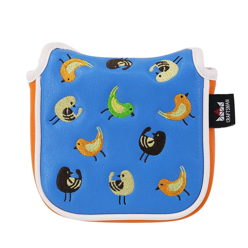 1pcs square cover Гольф-мастер, деревянный головной убор, водительский фарватер, гибридный UT, утилита, спасательный набор, лезвие, квадратное покрытие, птичья вышивка, искусственная кожа - Цвет: 1pcs square cover