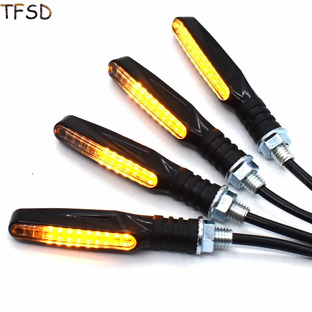 

12LED Motorbike bicycle Turn Signal Light Indicator Amber Lamp Bulb Tail Flasher Flowing Water Blinker Bendable for KTM Duke 390