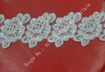 

off white flower lace trim width 7.5cm for garment decoration wedding dress lace trimming DIY renda wedding veil lace trim