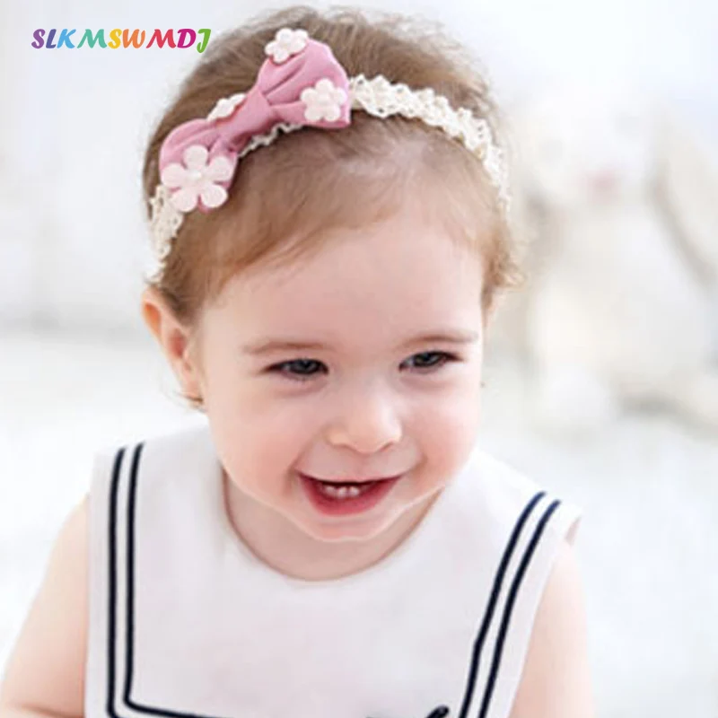 

SLKMSWMDJ children's hair accessories baby cotton hair headdress girl baby flower bow Princess headdress Suitable for 3-18M
