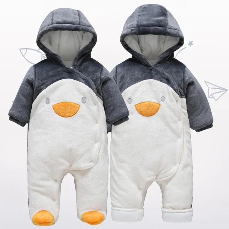 

Warm Hooded Baby Clothes Full Sleeve Baby Boy Romper Cotton Newborn Baby Winter Jumpsuit