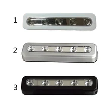 Wall Lamp 1PC Potable 5 LED Closet Lights Battery Powered Wireless Cabinet Night Light Stick On Battery Power Bright
