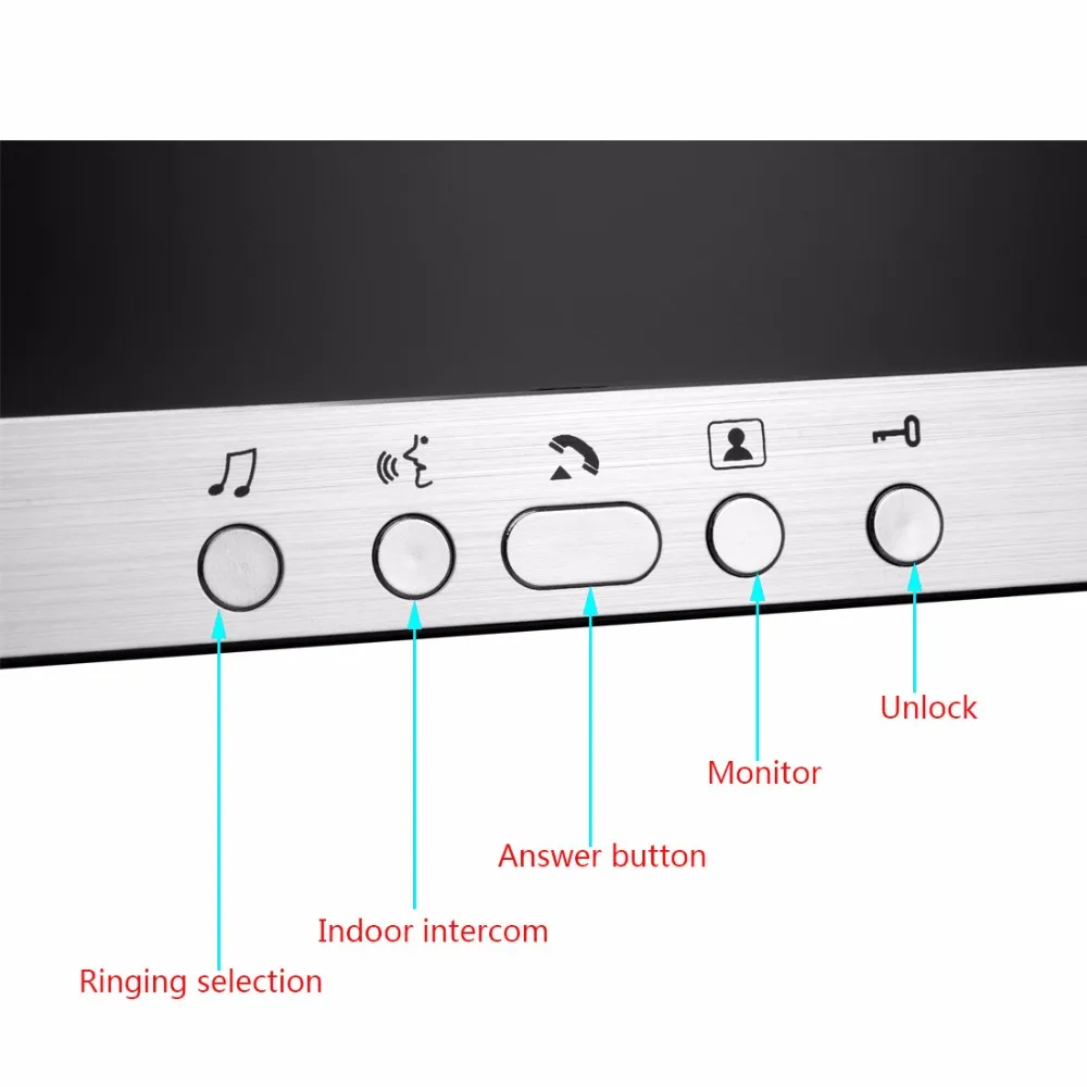 7 дюймов цинковый сплав ИК Ночное видение проводной видео домофон телефон