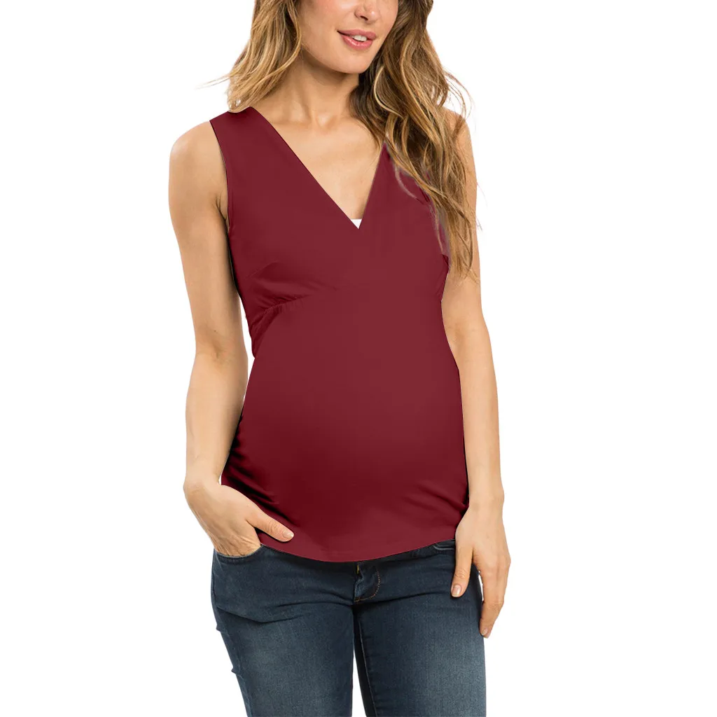 ARLONEET, Одежда для беременных, топ для кормящих женщин, однотонный жилет для беременных, для беременных, без рукавов, удобная одежда для кормления грудью - Цвет: WE