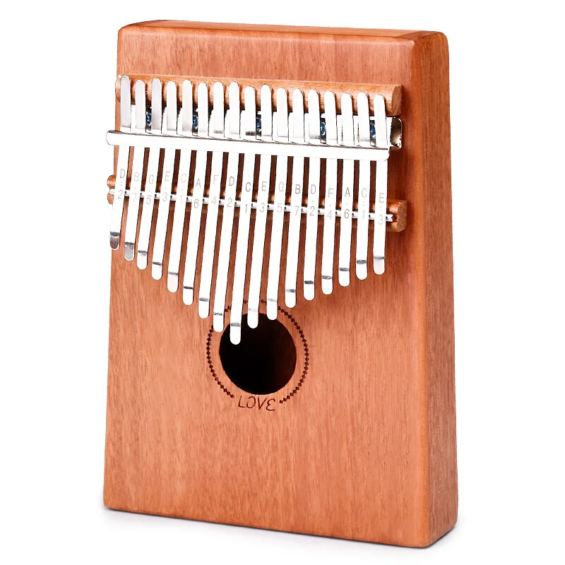 

17 Key Kalimba African Solid Mahogany Thumb Finger Piano Sanza 17 keys Solid Wood Kalimba Mbira Thumb with Accessories