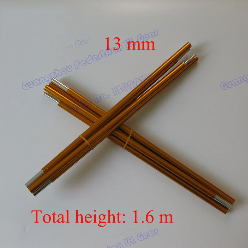 

160 cm height 4 sections Diameter 13 mm professional tent rod support rod of shelter tarp canopy 7075 aluminium alloy pole