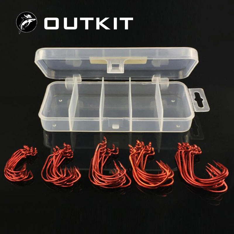 OUTKIT 50 шт./лот, рыболовные мягкие крючки для Червяков, Высокоуглеродистая сталь, широкий супер замок, рыболовные крючки, приманка, мягкие крючки, рыболовные снасти