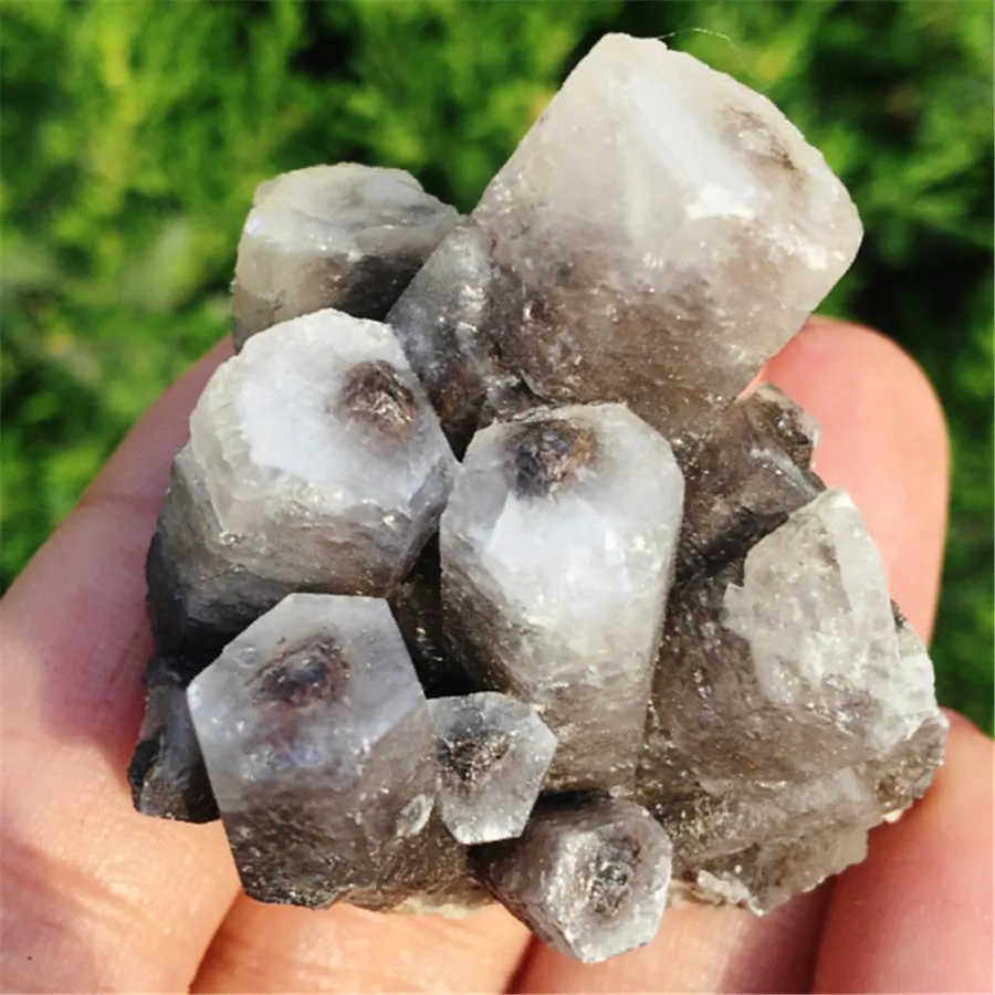 

Natural Fluorescent Calcite Grey Columnar Calcspar Skeletal Raw Quartz Point Rough Crystal Cluster Geology Minerals Specimen 1pc