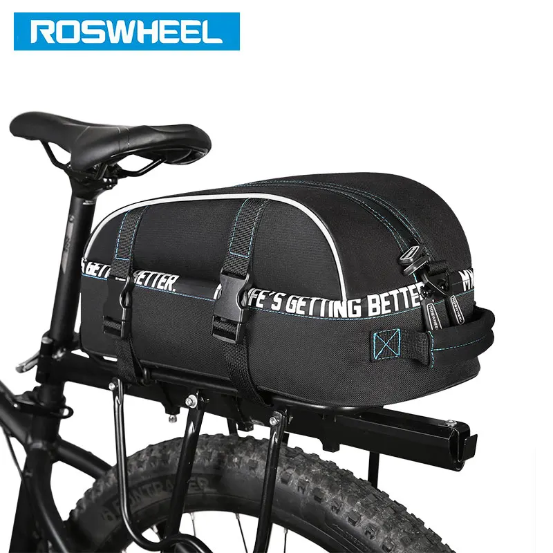 

ROSWHEEL New Bicycle Carrier Bag 8L Rack Trunk Double Layer Bike Luggage Pannier Cycling Storage Handbag Shoulder Strip 141416