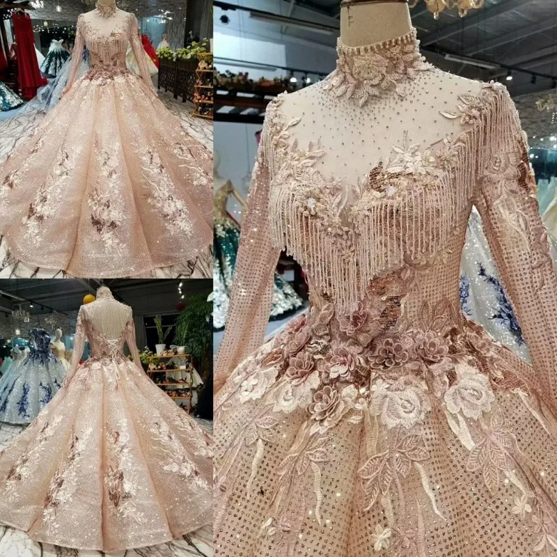 Elegant Off Shoulder Ball Gowns Long Wedding Dresses 2018 Custom Made Sexy Sweetheart With Gold Lace Puffy Colorful Bridal | Свадьбы и