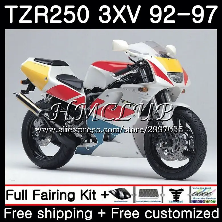 

TZR-250 Yellow white For YAMAHA TZR 250 1992 1993 1994 1995 1996 1997 6HC3 TZR250RR RS YPVS 3XV TZR250 92 93 94 95 96 97 Fairing