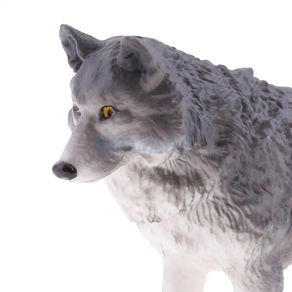 2 Pieces Realistic Wolf Animal Model Figurine Action Figures Kid Playset Educational Toy