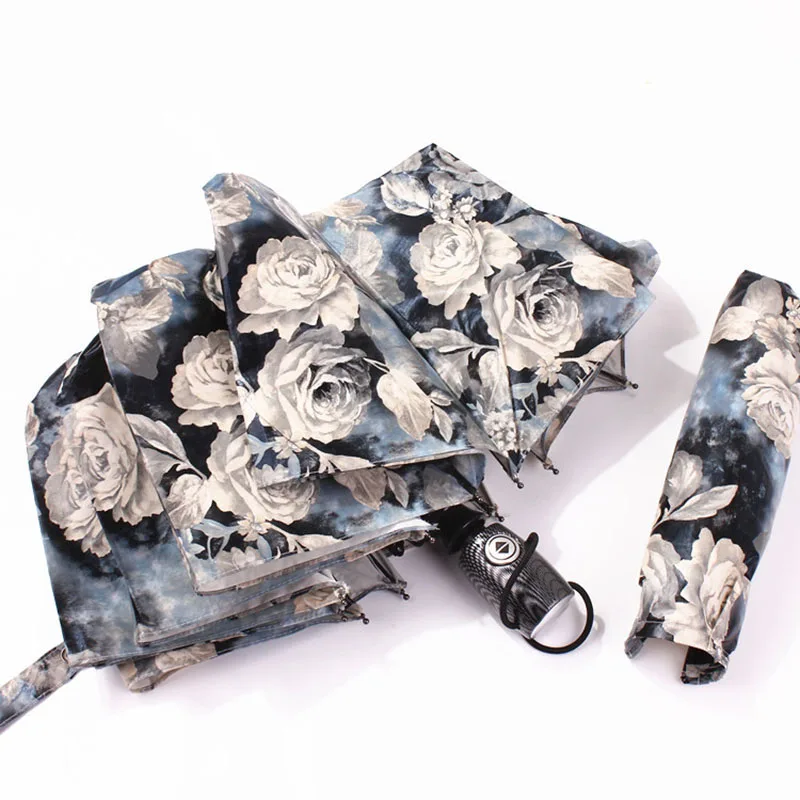 

New Fully Automatic Compact Anti-UV Rain Sunshine Windproof Umbrellas Big Strong For Two People For Women Ladies Fashion parasol