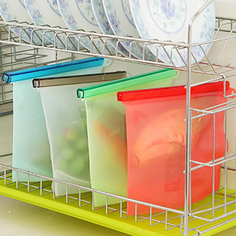 

2019 New Food Storage Silicone Bags Food Preservation Reusable Silicone Bags For Refrigerator Food Grade Silicone