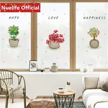 60x90 см растение маленький дизайн в горшках матовое Непрозрачное стекло пленка для туалета спальня гостиная кухня столовая балкон оконная пленка