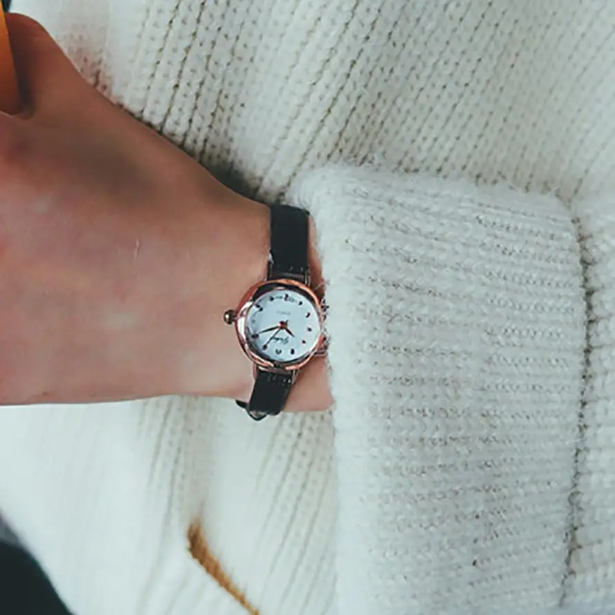 Женские кварцевые аналоговые часы с маленьким циферблатом, изысканные роскошные деловые наручные часы, женские подарки, новая мода HK& 40