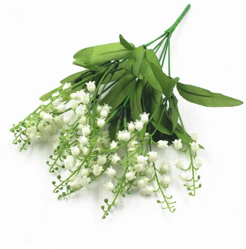 11 шт. искусственный белый ландыши колокольчик белый цветок растение зелень 1" для свадьбы центральные части Цветочные
