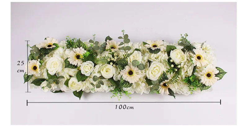 Flone Artificial Silk Fake Flowers 100cm Wedding Rose Flowers Row Wedding Scene Layout Flower Road Wall Arch Door Decoration (2)