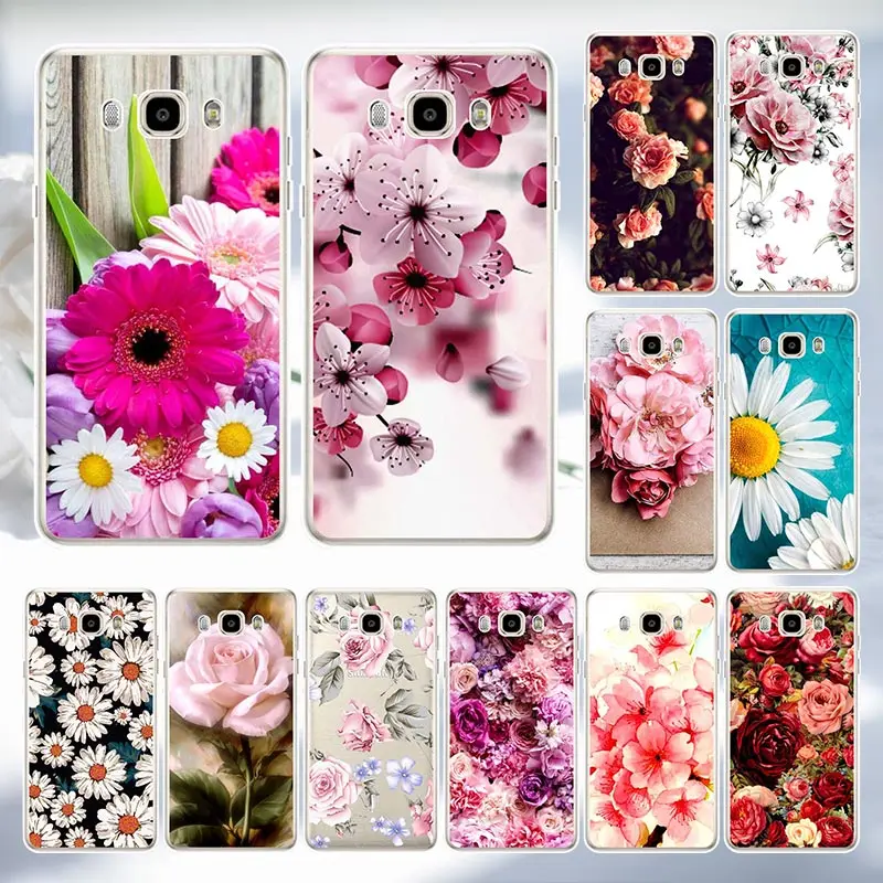 Soft TPU cover for Galaxy J3.J5.J7case Patterned Fashion Silicone Phone Case J5 2016 J7 flower |