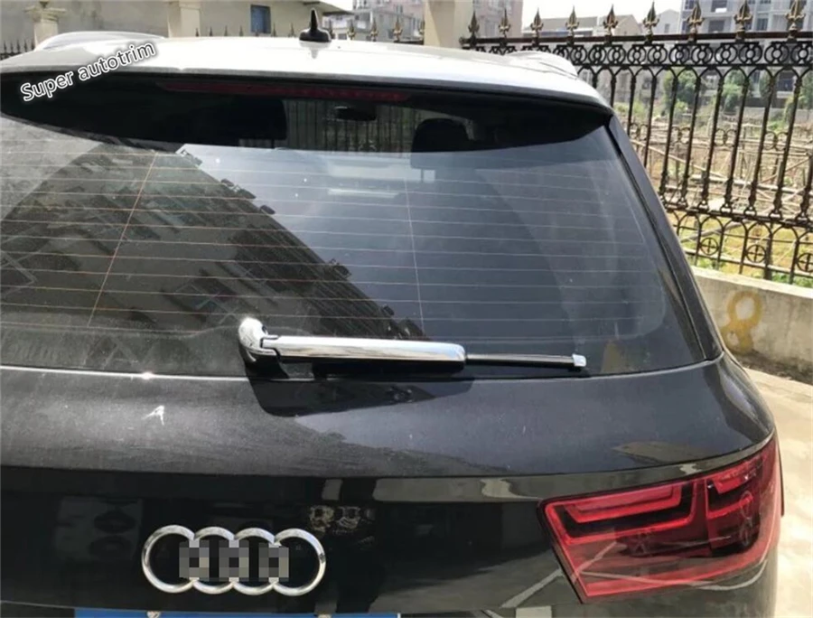 

Lapetus Rear Trunk Tail Window Wiper Frame Cover Trim Protection Kit Fit For Audi Q7 2016 2017 2018 2019 ABS Chrome Bright Style