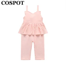 COSPOT/Детские летние штаны для девочек Детские хлопковые штаны с принтом «гусиные лапки», без рукавов, с подтяжками и арками комбинезон, штаны, 30