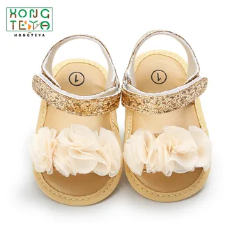 

Hot Sale Summer Baby Girl Sandals Pu Leather Flower Girls Baby Shoes Newborn Toddler Soft Sole Anti-Slip Sandals For 0-18M