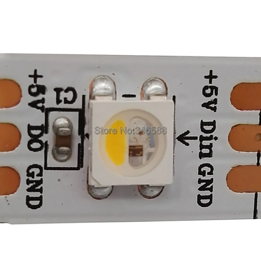 DC5V 5 м 5050SMD 60 Светодиодный/M SK6812 IC 4 цвета в 1 чип RGBW или RGBWW индивидуально адресуемых СВЕТОДИОДНЫЙ pixel Газа IP20/IP67 Водонепроницаемый