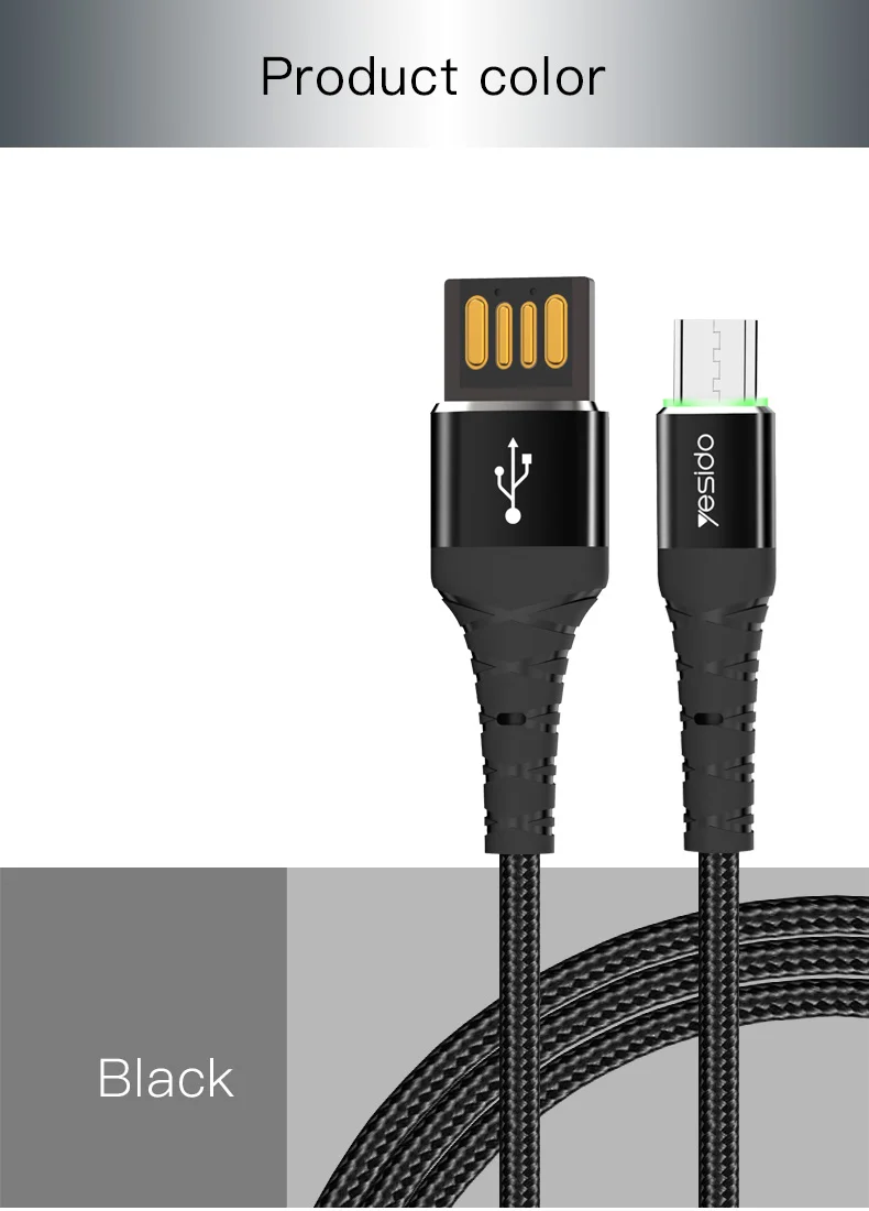 Yesido CA35 Реверсивный USB кабель Micro USB шнур быстрое зарядное устройство кабель для Xiaomi Redmi huawei зарядный провод Micro USB Кабель-адаптер