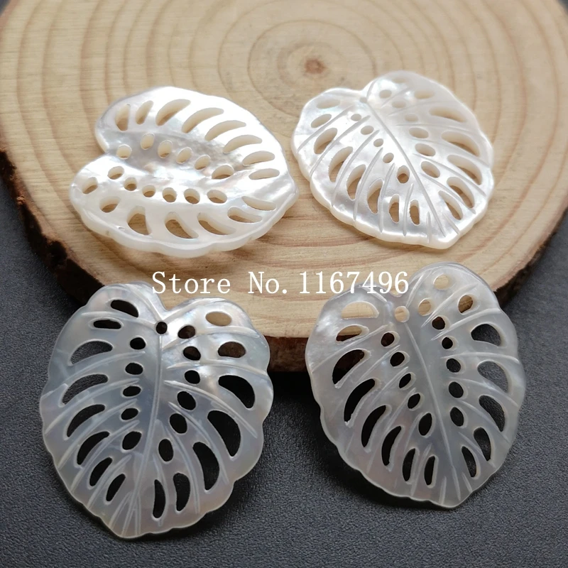 

20pcs/lot 24x26mm 100% Natural Hollow Leaf pearl MOP Beads Leaf Mother of Pearl Shell Beads for DIY Jewelry
