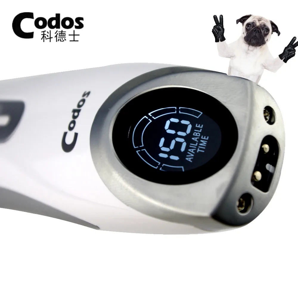  Professional Codos CP9600 Pet Trimmer Electric Pet LCD Display Grooming Haircut Shaver Machine Silv