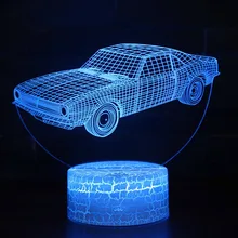 Старинная Мода ретро автомобиль 3D визуальная Таблица лампа 7 цветов изменить ночник светодиодный USB настольная лампа атмосферная Ночная лампа украшение дома лампа