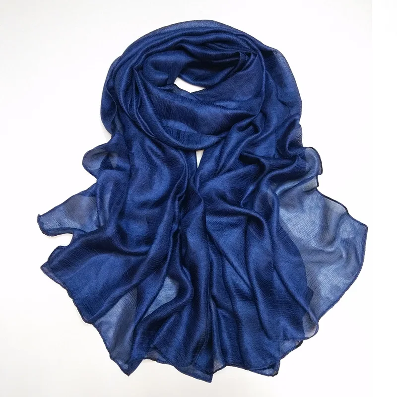 Летний Шелковый шарф для женщин, льняные шали, пляжный хиджаб, мусульманские шарфы/шарф