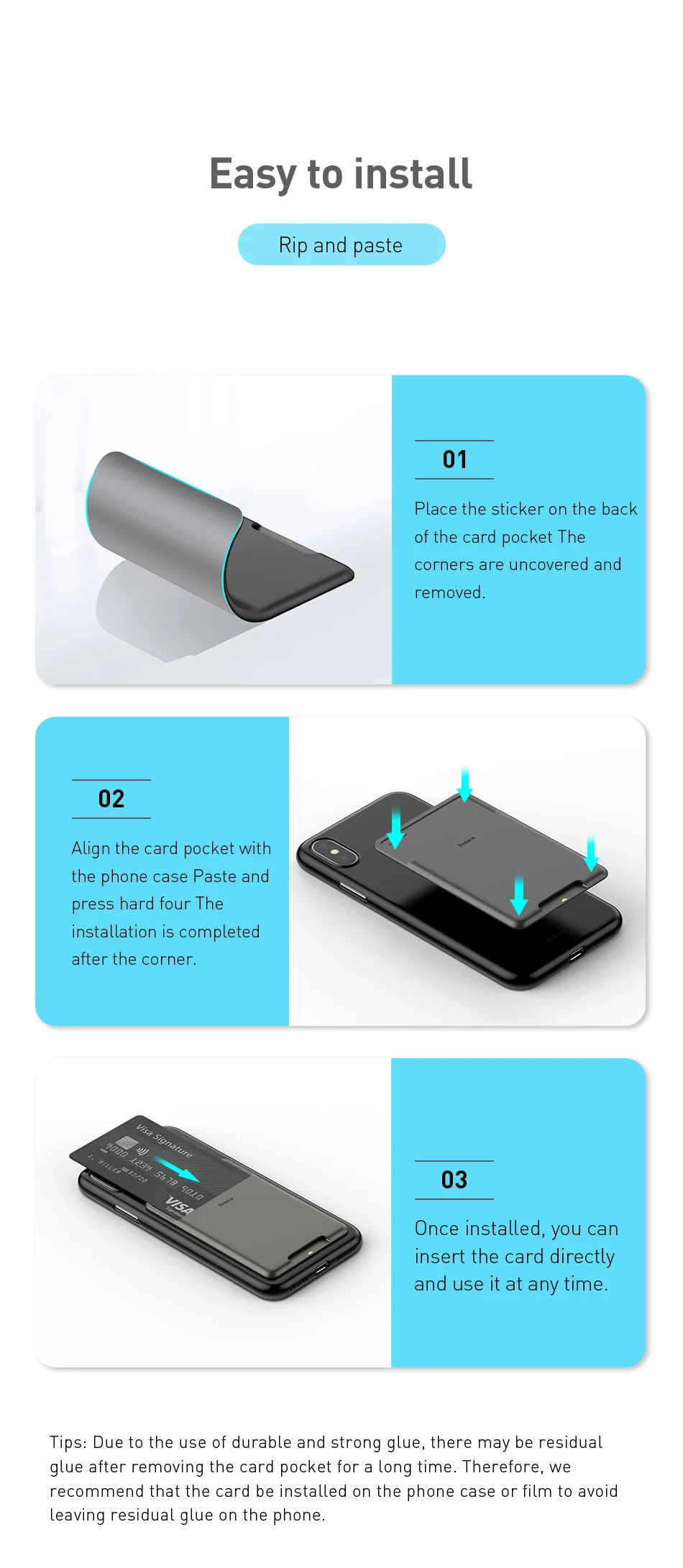 Универсальный чехол-кошелек Baseus для iPhone X Xs, 3 м, силиконовый чехол для телефона samsung Xiaomi