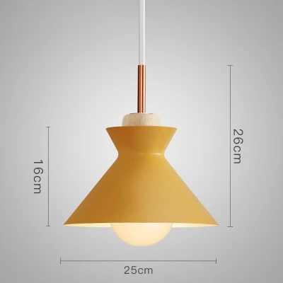 Horsten Скандинавский современный красочный подвесной светильник, простой металлический абажур, подвесной светильник, креативный подвесной светильник для кафе - Цвет корпуса: Yellow  C