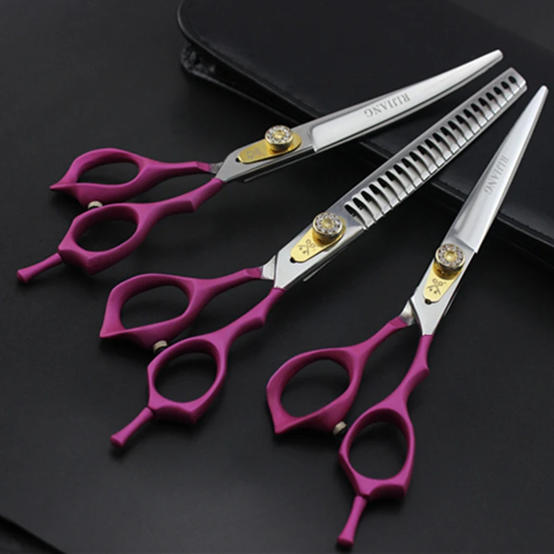 Professional Shears Dog Pet Grooming 7"Curved+7"Thinning+7"Straight