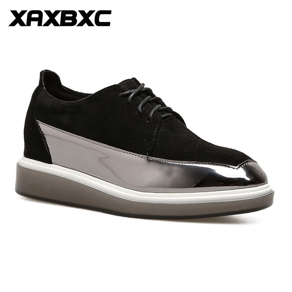

XAXBXC 2018 New Summer Fashion Black Silver Casual shoes Wedges Platform Women Pumps Square Toe High Heels Woman Party Shoes
