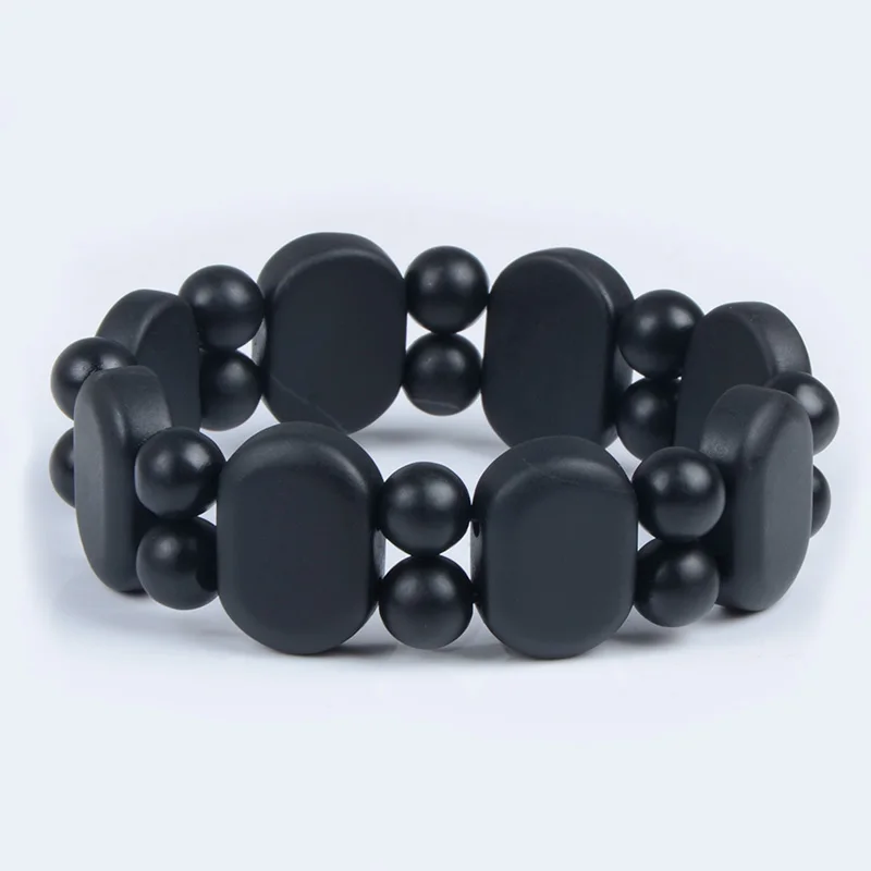 100 Quality Jade Natural Black Bian Stone font b Bracelet b font Carve Black Jade font