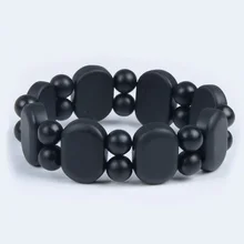100% Quality Jade Natural Black Bian Stone Bracelet Carve Black Jade Bracelet For Women and Men Bianshi Bracelet