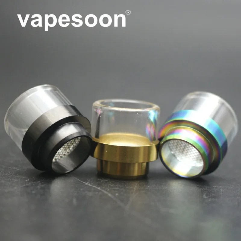 

10pcs 810 Anti-frying Oil Drip tip 810 Drip Tip glass+stainless steel For RDA Atomizer Wide Bore Mouthpiece E-Cig Accessories