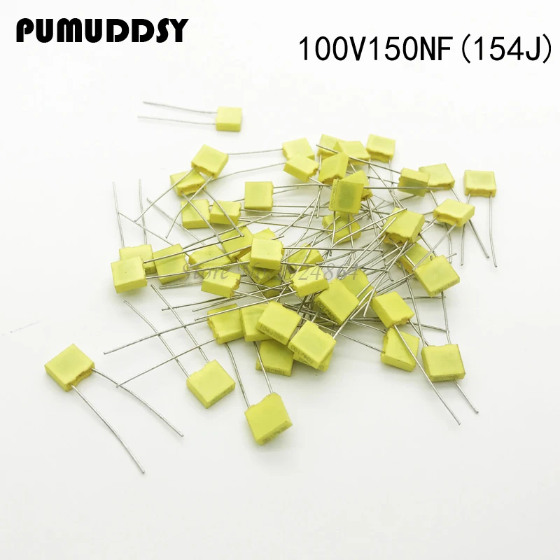 

20PCS Correction Capacitor 150NF 154J 100V 5mm Polypropylene Safety Plastic Film Capacitor New original free shipping