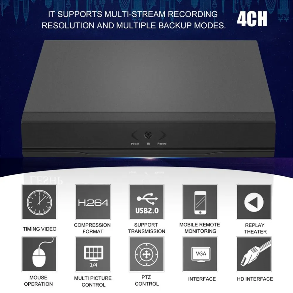 

4CH/8CH/16CH DVR AHD NVR HVR Security Digital Video Recorder H.264 With P2P Cloud Function Safer Monitoring System